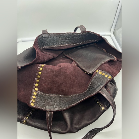 3rd Floor Handbags - 3RD FLOOR Made in Italy Dark Brown Reddish Leather Embellished Oversized XL Tote